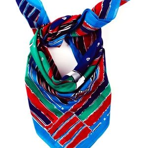 RODIER - 100% COTTON SQUARE - SEAGULL navy turquoise